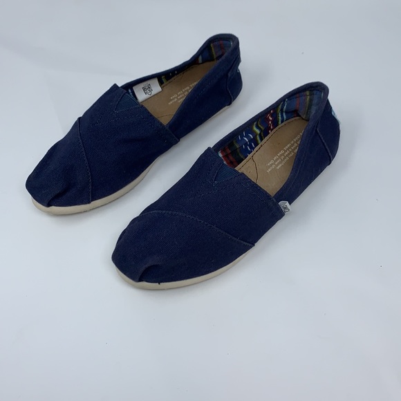 Women’s Toms Blue Canvas Classic Slip On Shoes 6 - Picture 3 of 8